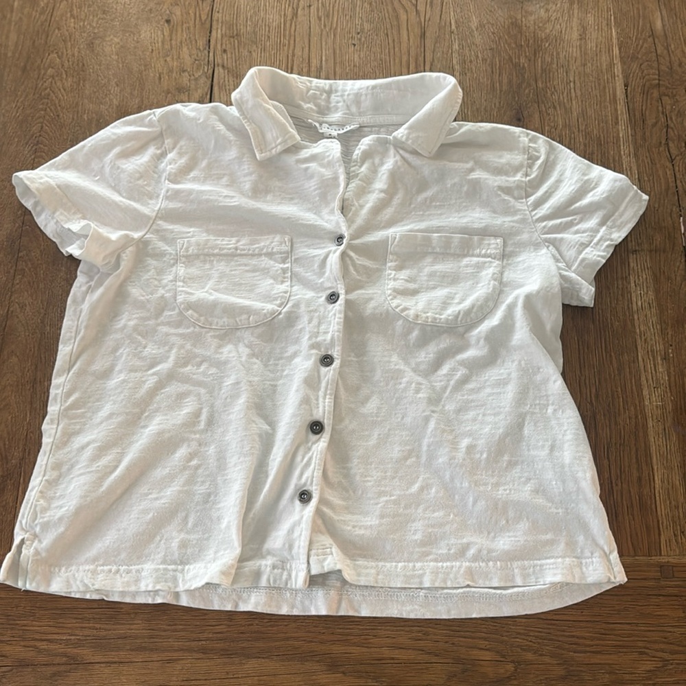 Jane & Delancey 100% cotton white short sleeve shirt